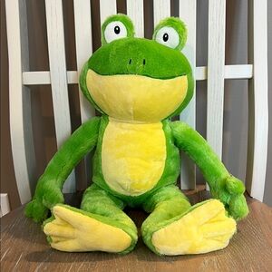 Green and Yellow Frog Plush Toy